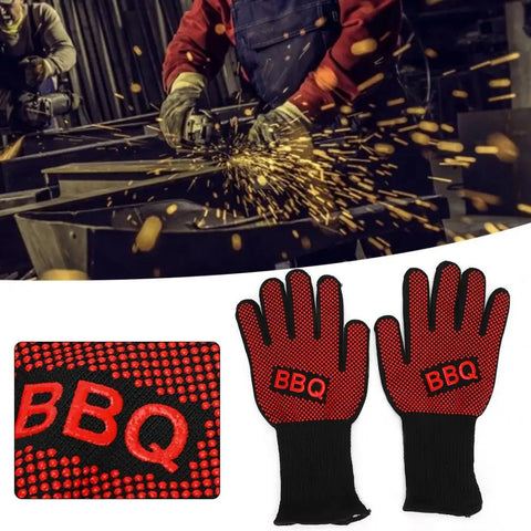 2Pcs 800 Degress Heat Resistant Fire Gloves