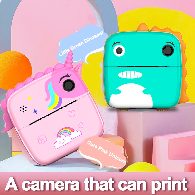 Kids Instant Print Camera Thermal Printing Camera Dual Lens Digital Photo Camera Toys Child Drawing Camera Toy Outdoor Gift