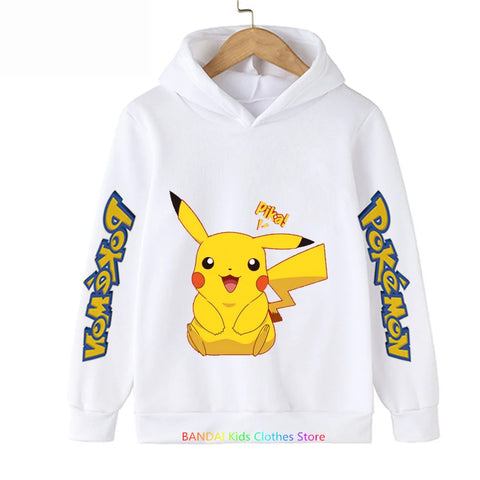 Pokemon Clothes Pikachu Children Autumn Hooded Sweater