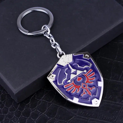 Game Zeldas Shield Keychain Symbol Pendant Enamel Metal Keyring Men Jewelry Accessories Gift