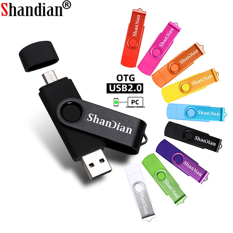 SHANDIAN 3in1 OTG 2.0 USB Flash Drive for Smartphone 4GB 8GB USB Stick 16GB Memory Stick 32GB Pendrive 64GB External Storage