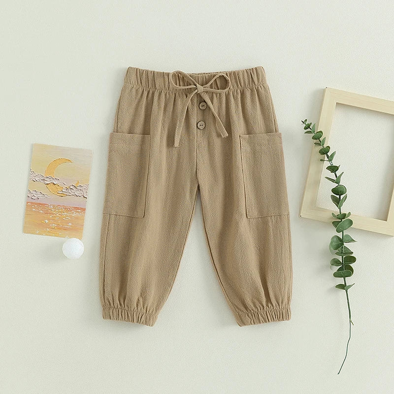 Cotton Linen Casual Baby Pants Toddler