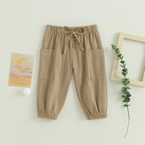 Cotton Linen Casual Baby Pants Toddler