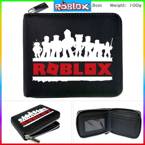 PU Wallet Coin Purse Around The Virtual World ROBLOX Game Half-fold Short Wallet Wallet Card Bag Kawaii Children's Toys Gifts