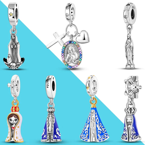 Silver 925 Virgin of Guadalupe Motif Charms