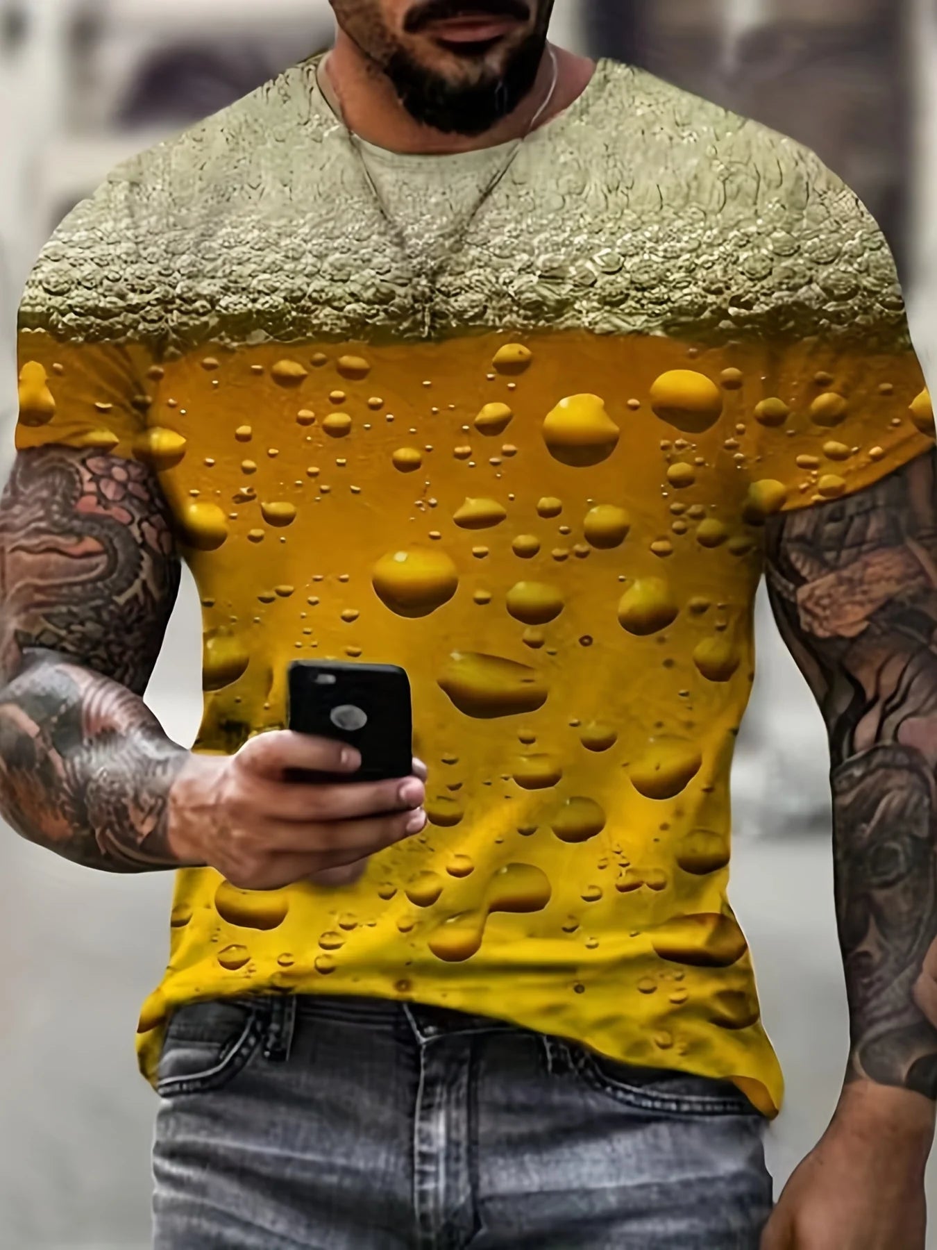 Men's 3D printed short-sleeved T-shirt