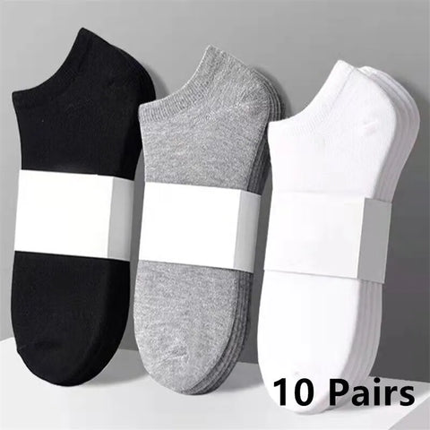 10 Pairs Men's Polyester Boat Socks mer for Male