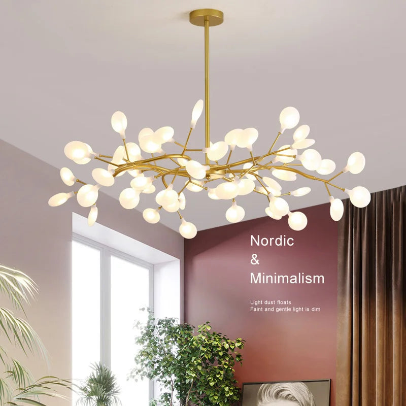 Nordic Gorgeous Firefly Lamp Home Indoor Lighting Luxurious Decor Hanging Lamp Modern LED Chandelier Living Room Bedroom Kitchen