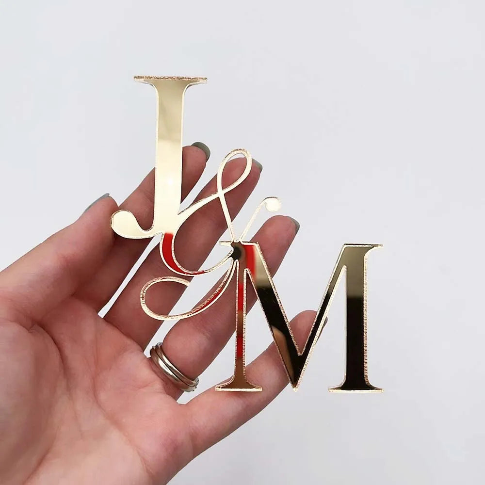 Custom Initials Cake Charm DIY Name For Birthday Cake Topper Personalized Wedding Cake Charm Acrylic Baby Children's Party Decor