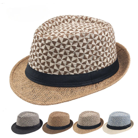 Men's Fedoras Summer Straw Hats Straw Paper Woven Top Hats Outdoor Sun hats Selling Curly Jazz Hats Panama Cap