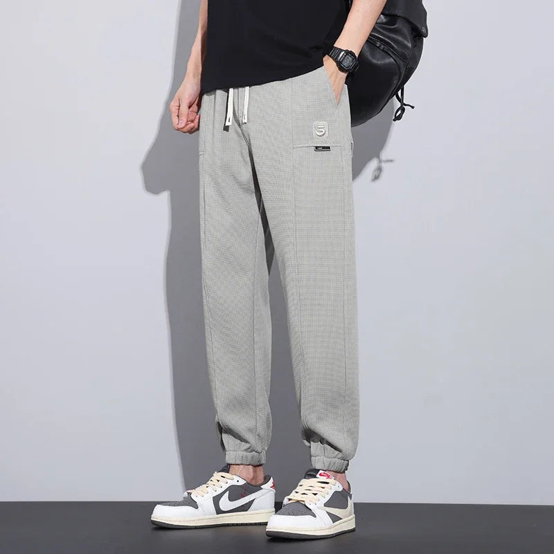 Casual Men's Baggy Cargo Pants Bunching Feet Elastic Waist Harem Trousers Fashion Male Drawstring Jogging Streetwear Sweatpants