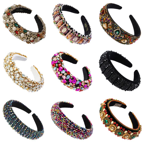 Full Crystal Headbands Wide Headwear Hairband Hair Accessories