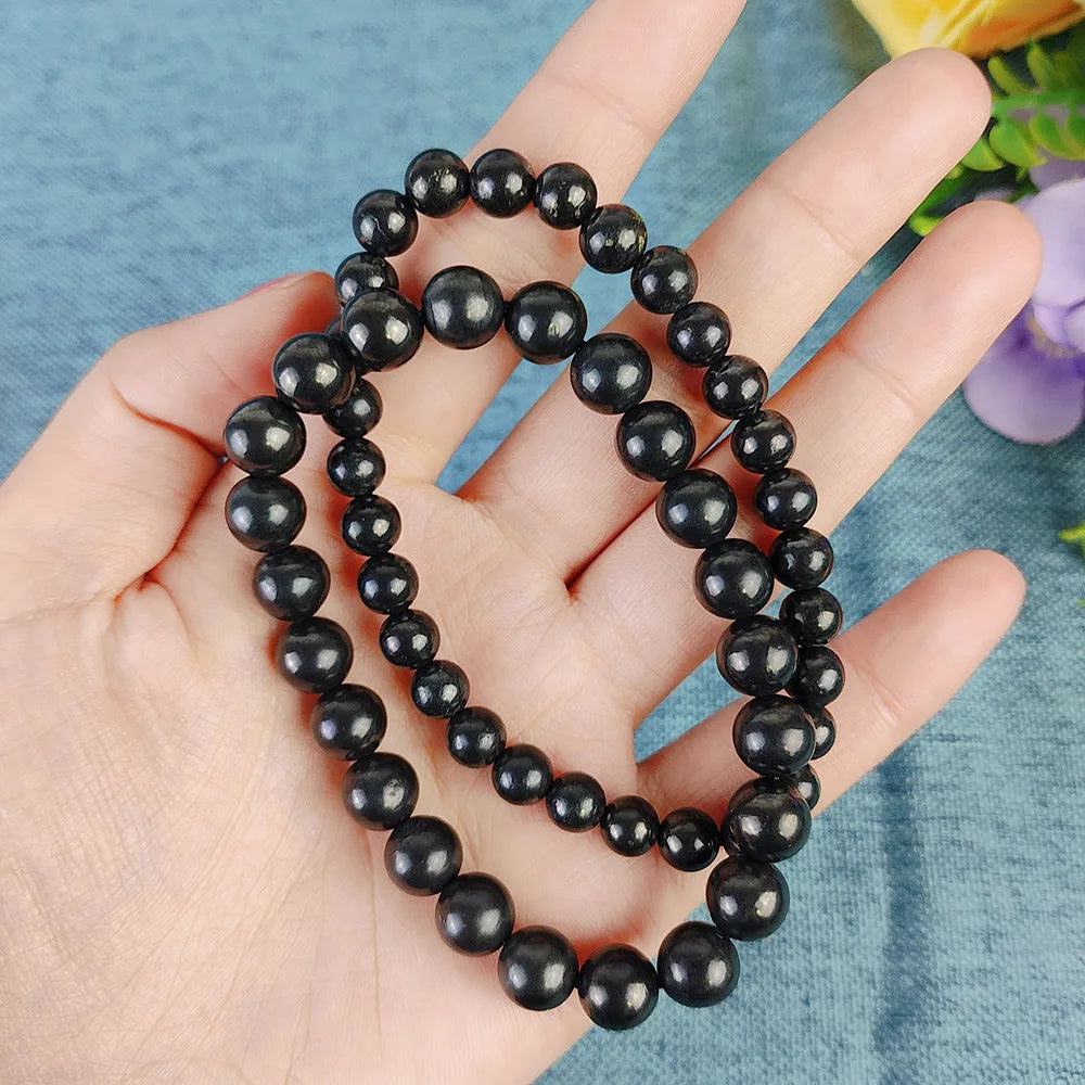 6mm 8mm Black Russia Shungite Bracelet Beads