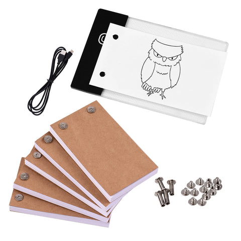 Flip Book Kit with Light Pad LED Light Box Tablet 300 Sheets Drawing Paper Flipbook for Drawing Tracing Animation Sketching