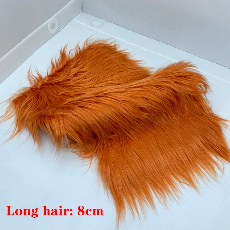 25x45cm Long Hair Faux Fur Fabric for DIY Dolls Hair Beard Craft Making Material Patchwork Garment Sewing Accessories