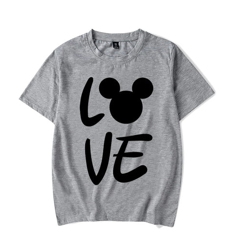 Couple Matching Outfits T-shirt LOVE Cute Cartoon Mouse Printing Unisex T-shirts Casual Short Sleeves Honeymoon Travel Tee Shirt