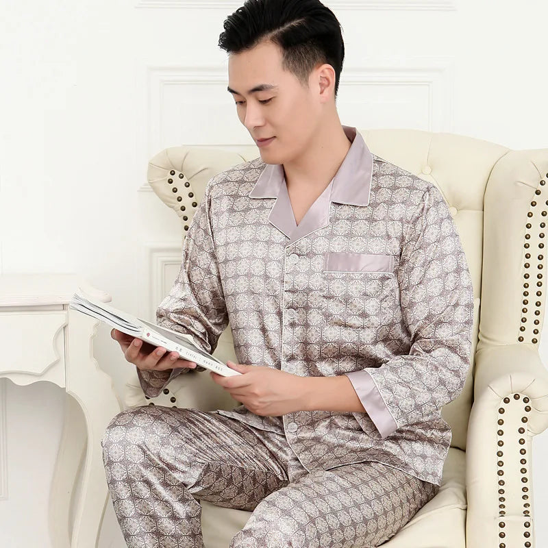 Sleepwear Men Pajamas Men Trousers Long Sleeve and Short Sleeve