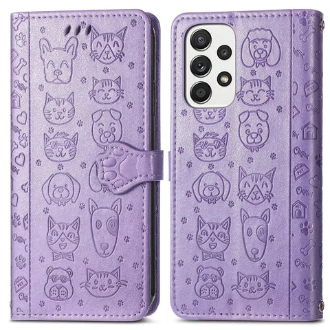 Cat and Dog Pattern Leather Case For Xiaomi