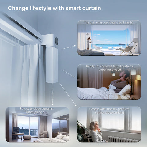 Smart WiFi / Zigbee Curtain Motor,Electric Curtain Opener,Super Silent for Curtain Track,Remote Control,Compatible with Alexa