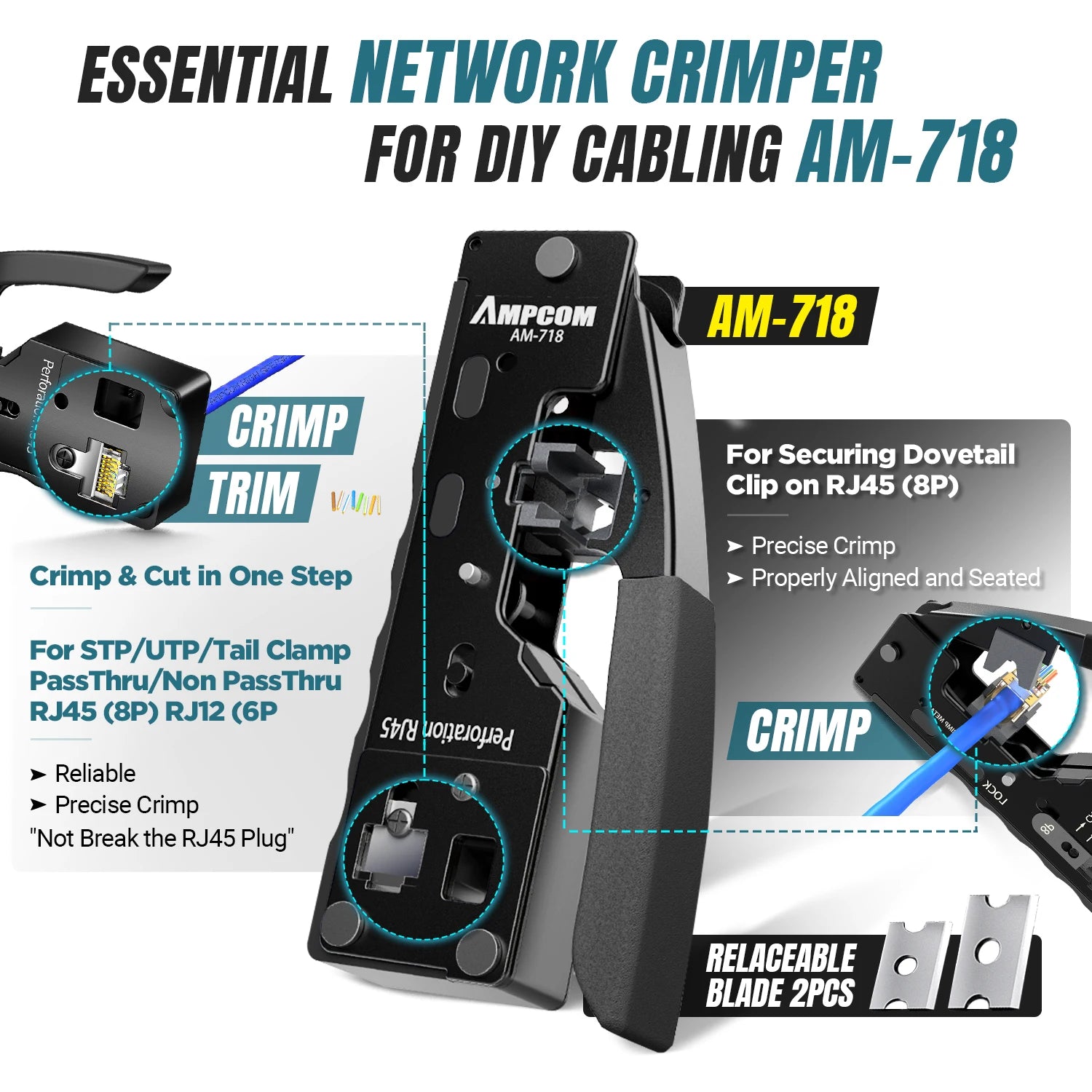 Through Crimping Tool Network Tool Kit