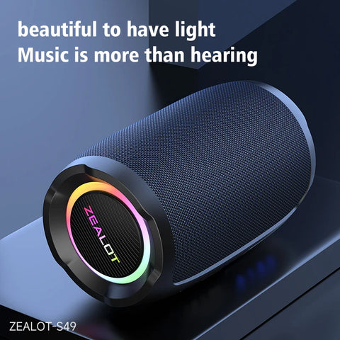 Zealot S49 20W Portable Ourdoor Wireless Subwoofer Speaker,Waterproof IPX 6,Dual Pairing,3600mAh Battery, 12 Hours Playtime