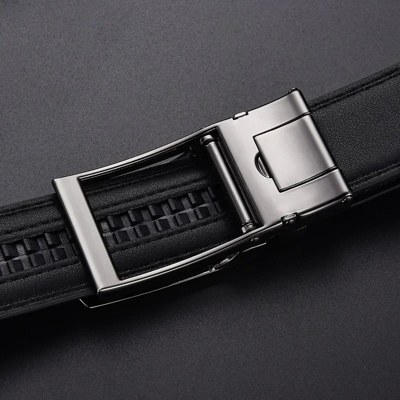 Men's Click Belt Business Luxury Designer Brand Genuine Leather Belts Jeans Automatic Adjustable Alloy Buckle Waist Straps Belts