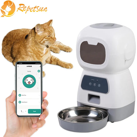 Automatic Pet Feeder For Cats WiFi Smart Swirl Slow Dog Feeder With Voice Recorder