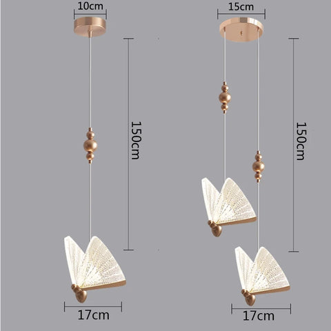 Modern LED luxury creative net red butterfly pendant lights