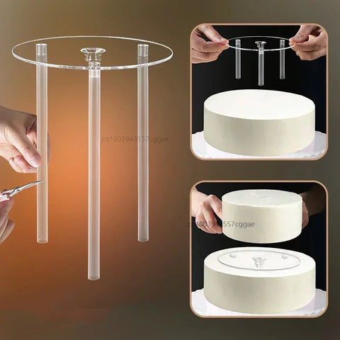 Multi-layer Cake Stand Suspended Gasket Cake Tier Support Cake Dowel Rods Set Cake Stands Support Straw Frame DIY Cake Decor