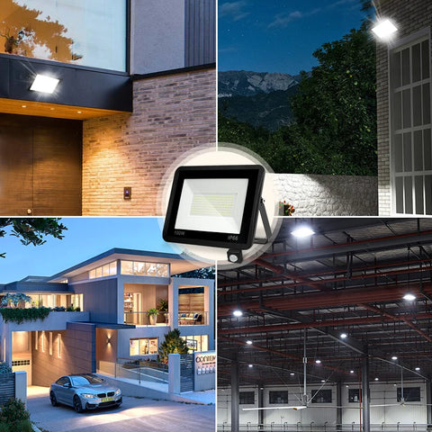 MARPOU IP66 Waterproof LED Projector Black Floodlight 100W 10W 220V Outdoor Light Spotlights Home Wall Decoration Garden Park