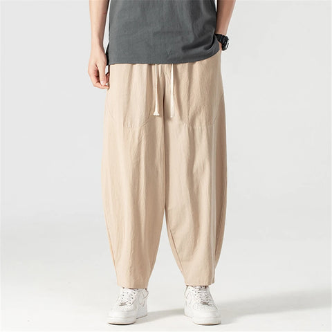 Linen Pants Men Baggy Pants Plus Size