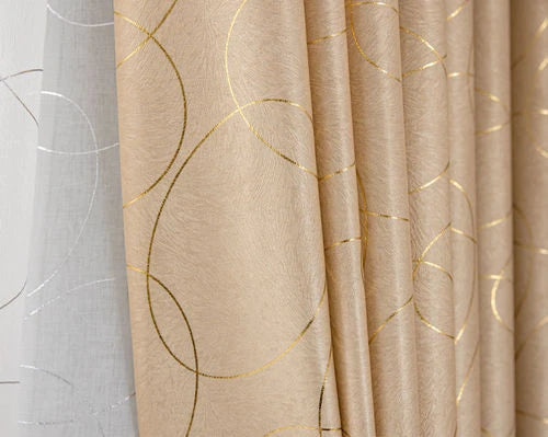 Stamping High Blackout Curtains for Living Room Bedroom New Simple Modern Light Luxury Gilding Thickened Windows Customized