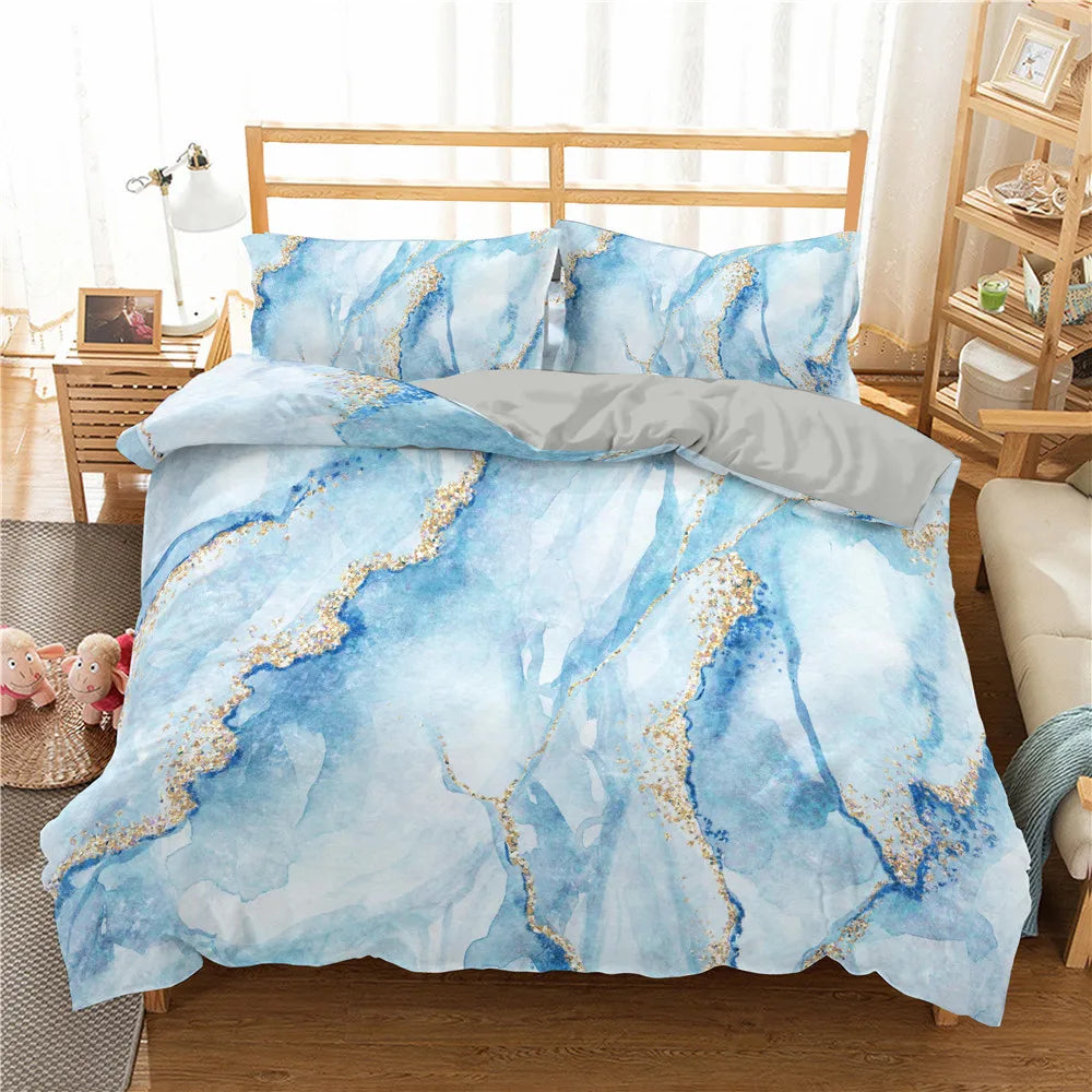 Marble Patterns Printed Bedding Set