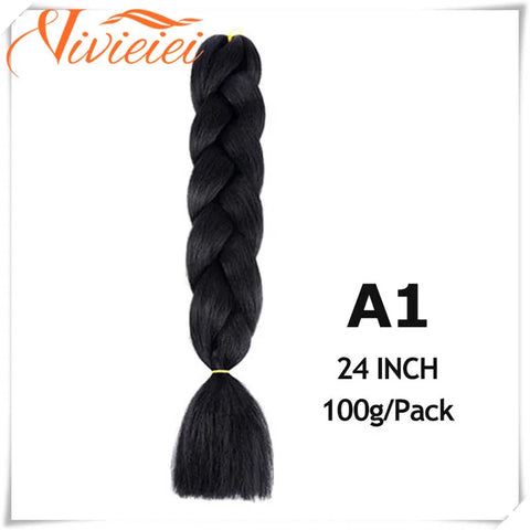 VIVIEIEI Synthetic Braiding Hair 24 Inch Jumbo Braid Ombre Jumbo Hair Extension for Women DIY Hair Braids Purple Pink Yellow Red