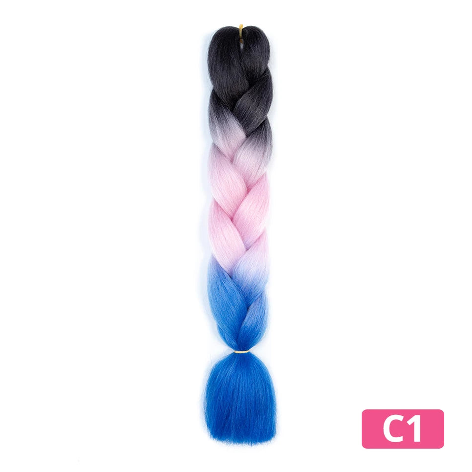 Colorful Hair for Braids Synthetic Braiding Hair Extensions for Girls Jumbo Braid Hair for Crochet Box Expression Braiding Hair