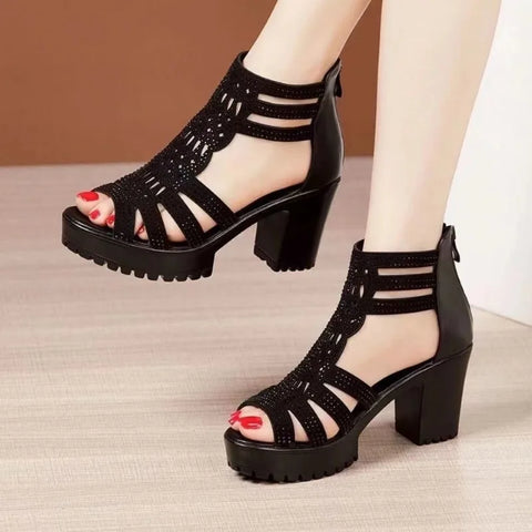 Ladies Elegant Low Heel Sandals for Women Fashion