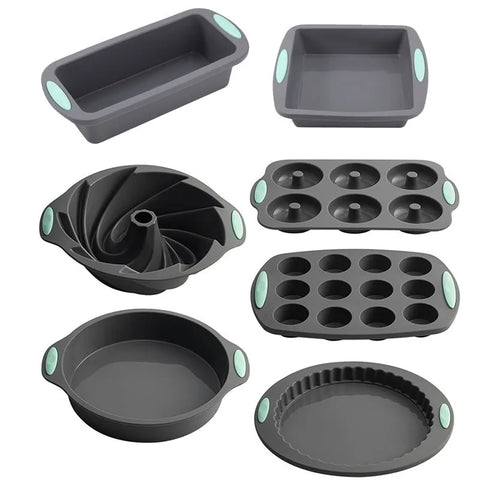 Silicone Bread Muffin Mold Heat Resistant Oven Pan Non-Stick Kitchen Bakeware Cake Pan Set 3D Cake Mold Pastry Baking Loaf Tool