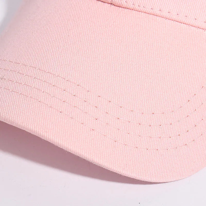 Ponytail Baseball Cap Summer Women  Adjustable Simple Fashionable Solid Colors Messy Hat Casual Cotton Girl Snapback Mesh Cap