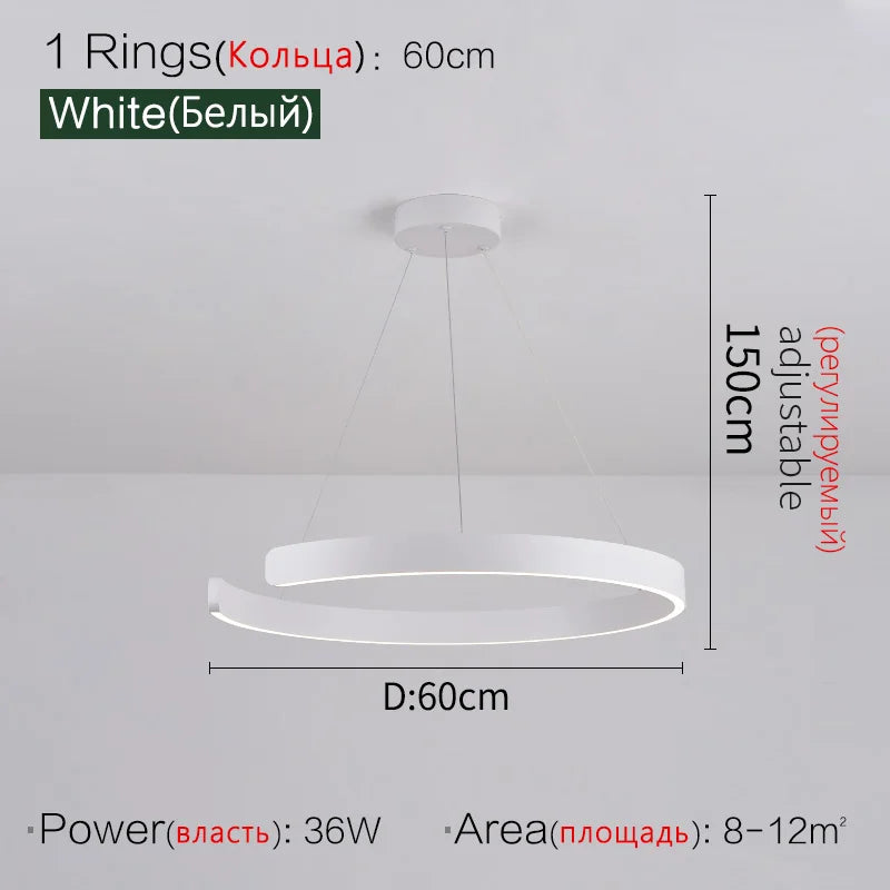 Ceiling chandelier Pendant lights Chandeliers for dining room LED Bedroom living room nordic home decor Modern Round ring lamps