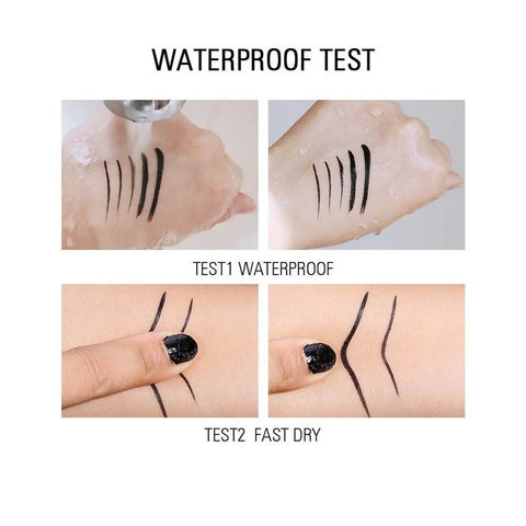 3pcs Eye Makeup Set Waterproof Eyeliner + Eyelash Curler + Cat Eye Wing Stamp Pen Fast Dry Liquid Eyeliner Pencil Cosmetic Kit