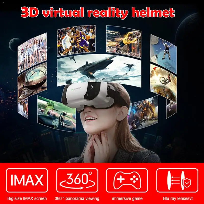 New VR Shinecon Thousand Magic Mirror Headset Version Compact Virtual Reality 3D Glasses Helmet for Smartphone With Gamepad