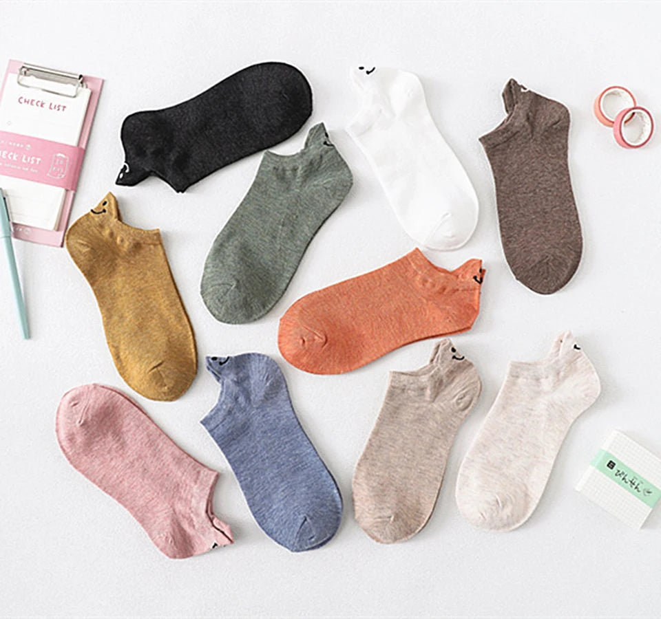 10 Pairs Kawaii Short Socks For Women