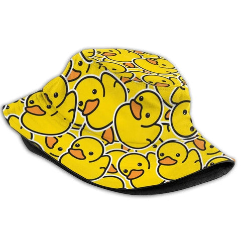 Summer Sun Hat Reversible Yellow Duck Bucket Hat