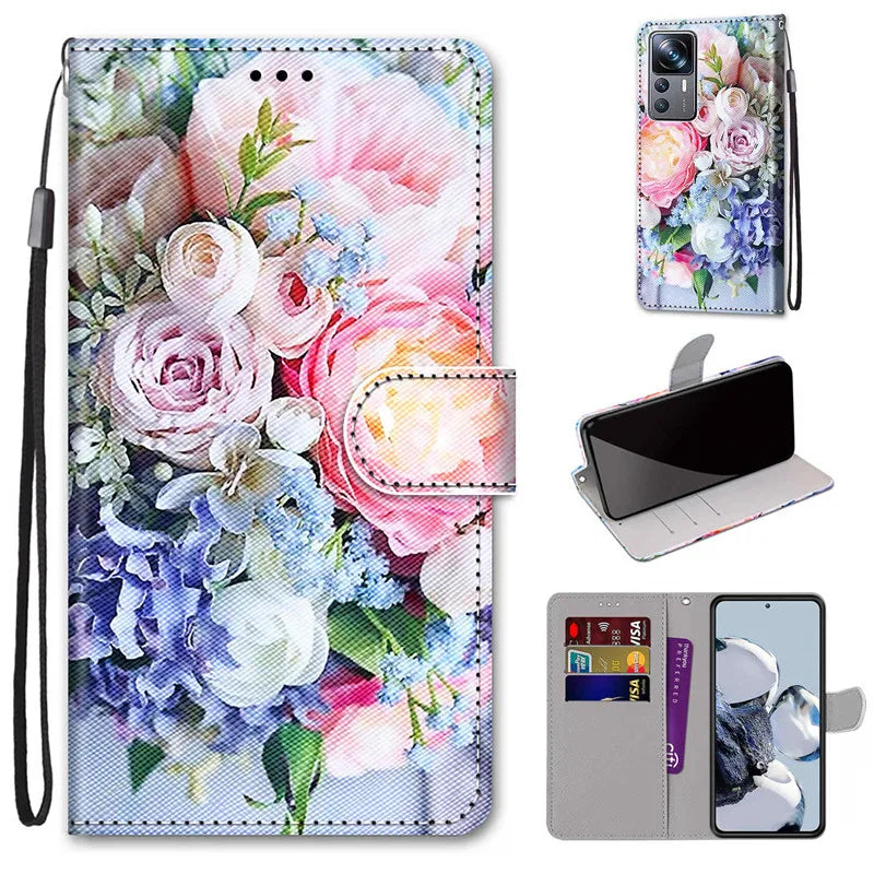 Flower Pattern Flip Case For Samsung Galaxy