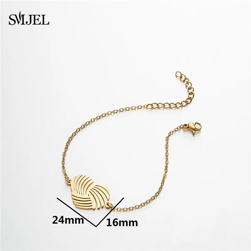 Minimalist Golden Love Heart Charm Bracelets Stainless Steel Tiny Heart Bracelets & Bangles Design Jewelry Birthday Gifts