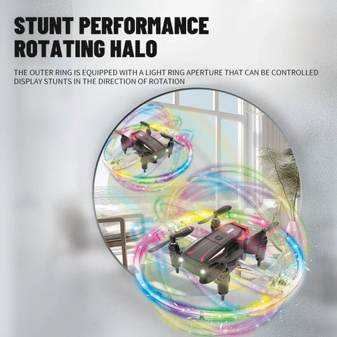 Remote-Controlled Aircraft with LED Light Strip Stunt Rotation 360°