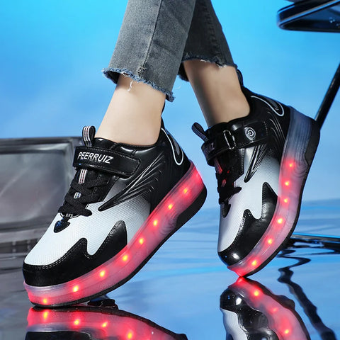 Roller Skates Kid Sneakers LED Illuminated Shoes