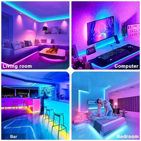 LED Strip RGBIC 5050 WS2812b Bluetooth App Control Chasing Effect Lights Flexible Tape Diode Ribbon TV BackLight Room Decorate