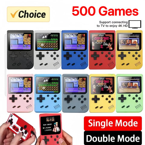 500 IN 1 Retro Portable Mini Handheld Video Game Console 8 Bit 3.0 Inch Color LCD Game Player Built in 500 Games For Kid Gift