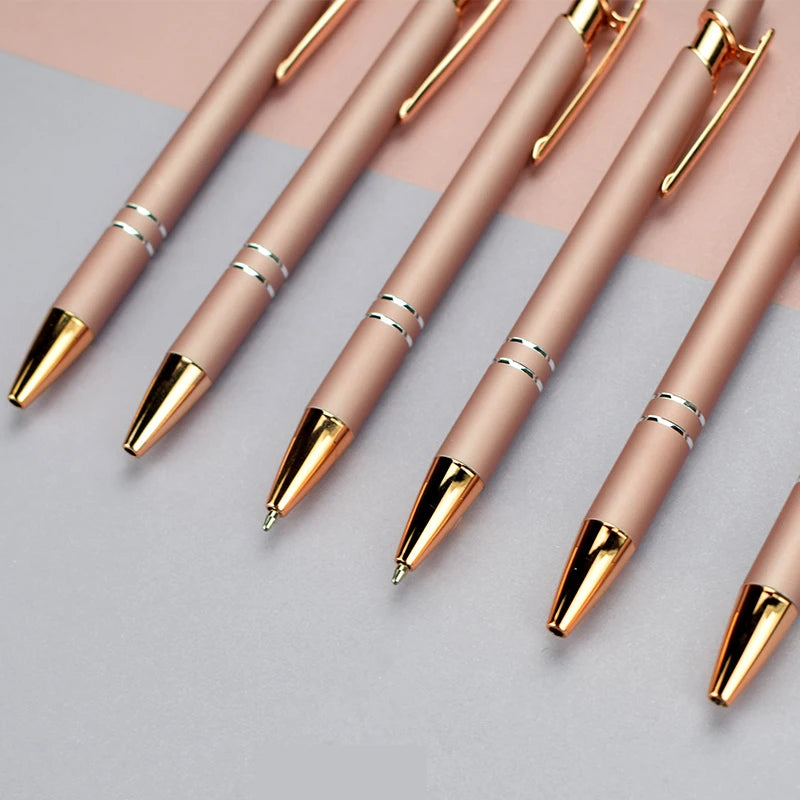 Personalized Carving LOGO Metal Creative Rose Gold Ballpoint